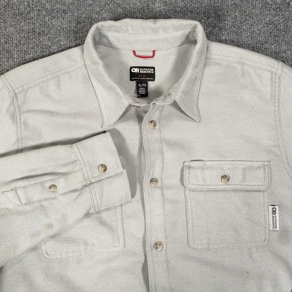 Outdoor Research Other - Outdoor Research Gray Feedback Flannel Twill Button Down Shirt Men's Size XL